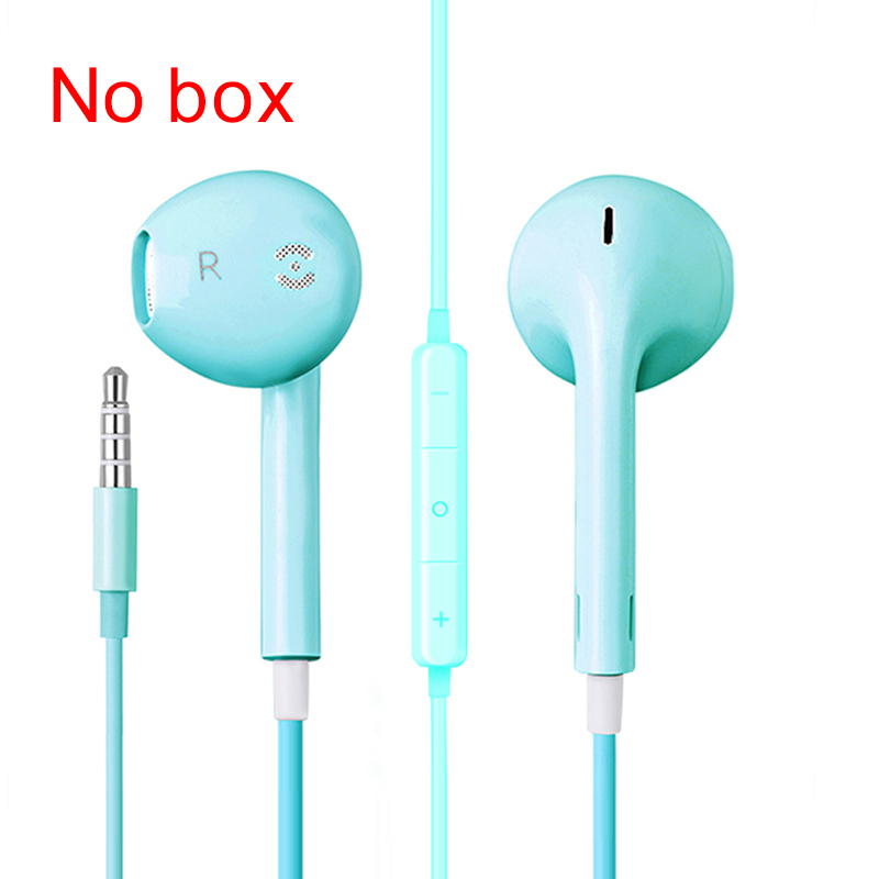 Wired Headphone With Mic 3D Stereo Earbuds In-ear Headset Clear Sound Auriculare 3.5mm Jack Casque For iPhone CellPhone Earphone: Green 3.5mm Headset