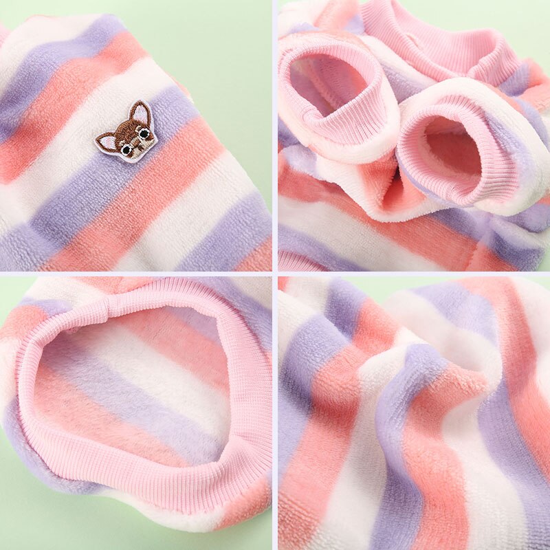 Winter Puppy Hond Kleding Flanel Zachte Honden Jasje Regenboog Hond Sweatershirt Chihuahua Kleding Voor Kleine Honden Kostuum