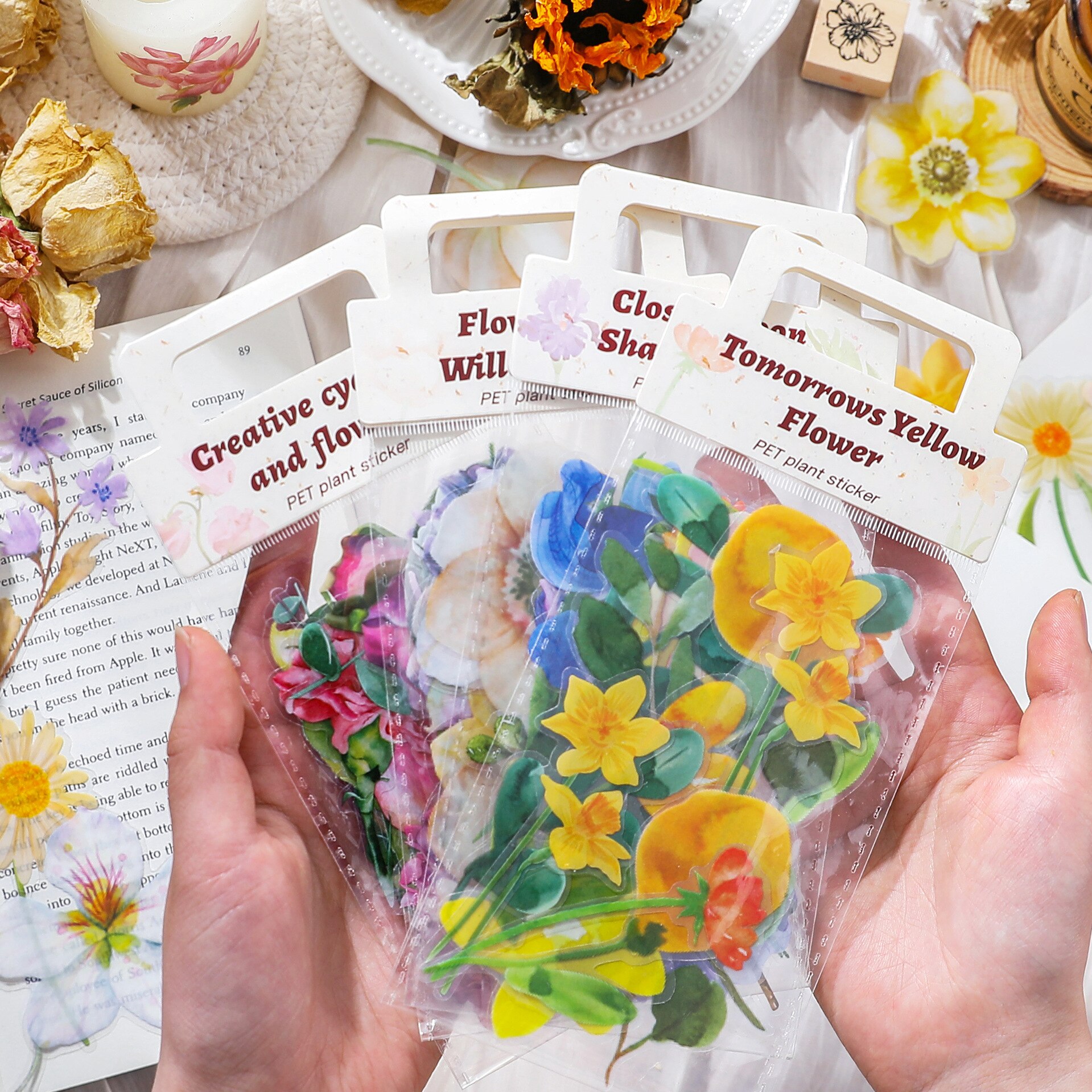 20 sztuk kwiaty kwitną serii papierowy materiał dekoracyjne naklejki papier robić scrapbookingu estetyczne Sationery DIY notatki kolaż