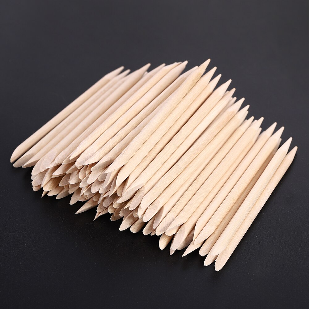 Women Double End Nail Art Wood Stick Cuticle Pusher Remover Pedicure Point Dotting Nail Art Tool Set