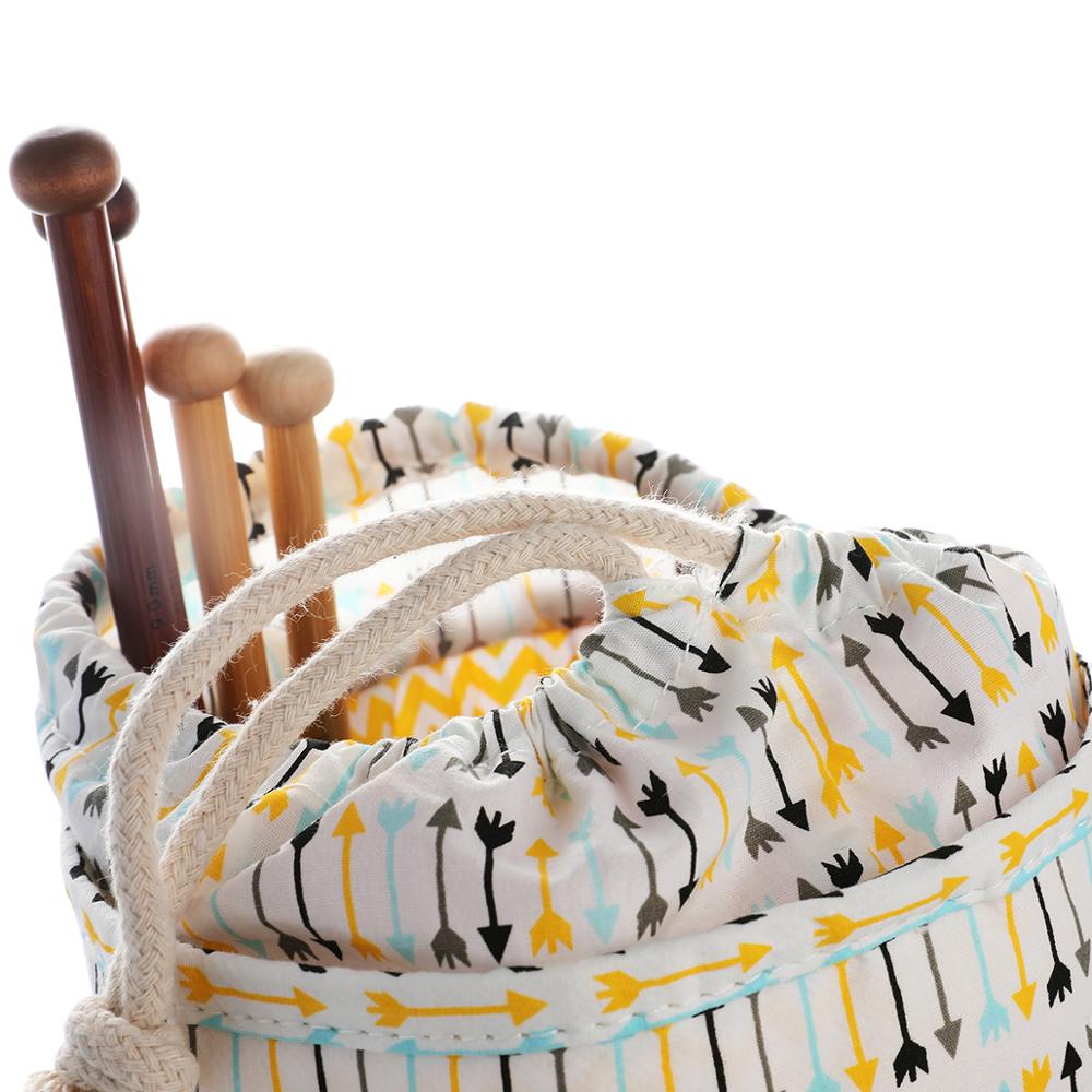 Knitting Long Tube Bag Organizer Yarn Storage Case For Crocheting Hook Knitting Needles Wool Storage Tote Bag For Women