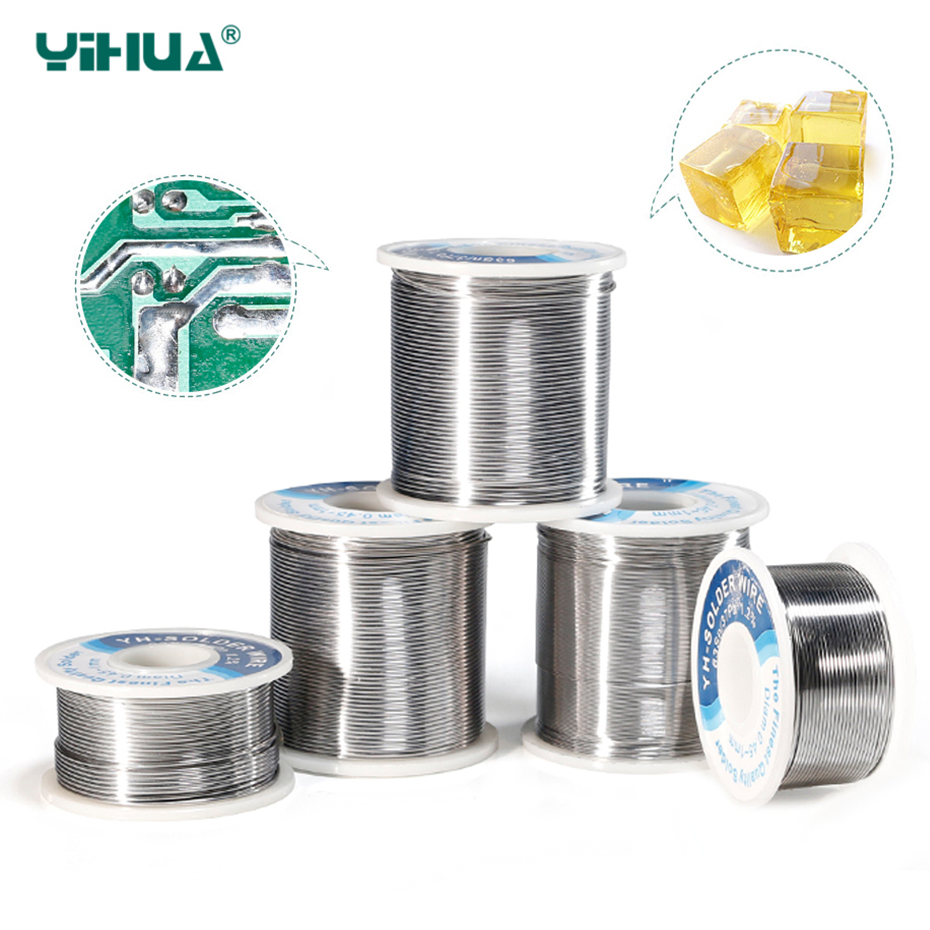 YIHUA Rosin Core Solder Tin Wire Rosin Roll Flux Solder Wire Reel For Electrical Electronics 0.4mm 0.6mm 0.8mm 1mm