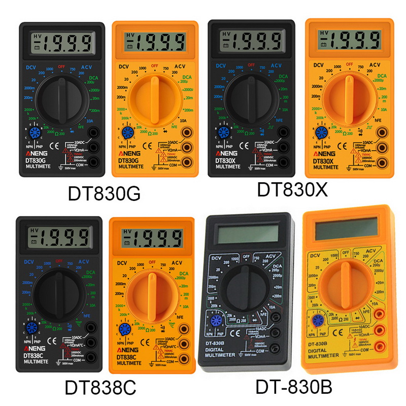 Digitale Multimeter Voltmeter Amperemeter Ohmmeter DC10V ~ 1000V 10A Ac 750V Stroom Tester Test Lcd DT830B