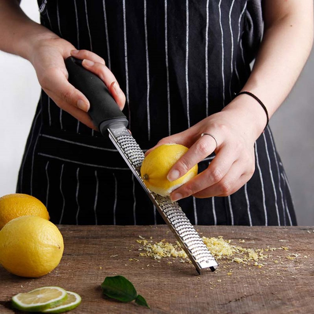 12 pulgadas multifuncional rectángulo de acero inoxidable utensilios para rallar queso Chocolate limón Zester fruta pelador utensilios de cocina Hogard