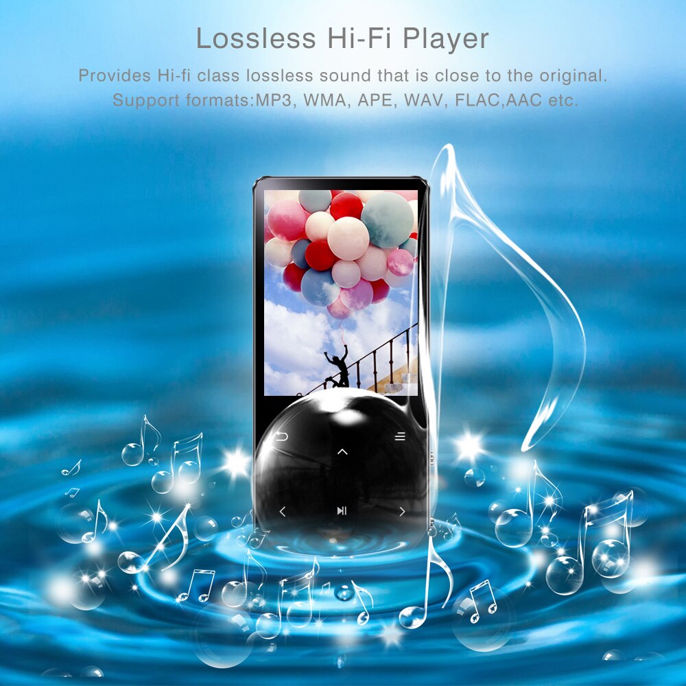 REDANT MP4 Player with Bluetooth Built-in Speaker Touch Key FM Radio Video Play E-book, HIFI Metal MP 4 Music Player 8G 16G 32GB