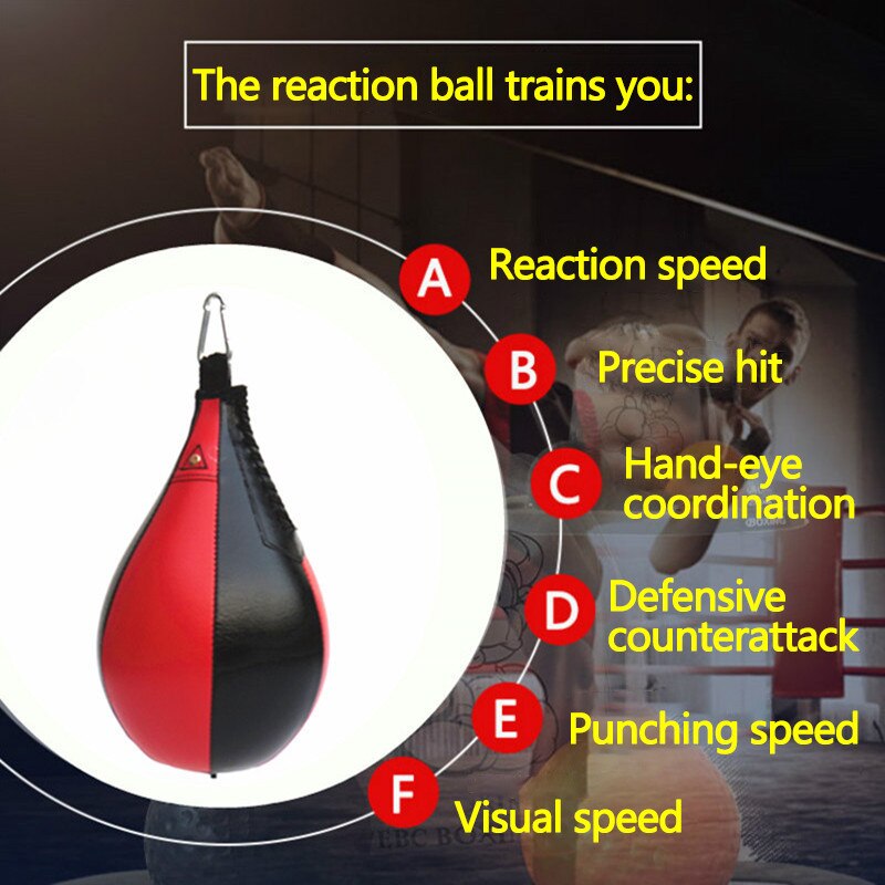 Pære form boksning hastighed bold udluftning boksning bold muay thai ballon kæmper reaktion hoppende bold boksesæk bokseudstyr