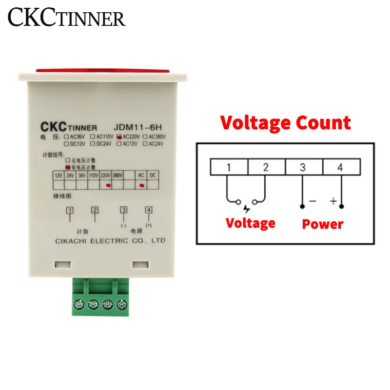 Contador Digital JDM11-6H pantalla contador Industrial electrónico DC 12V 24V 36V AC 110V 220V 380V interruptor de proximidad sensor cuenta