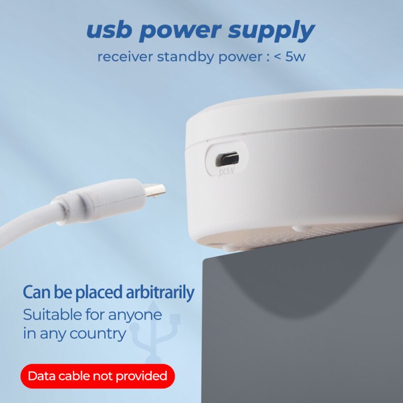 USB Powered IP55 Waterproof Wireless Smart Doorbell Door Bell Ring Chime Call 433MHZ LED Night Light Home Plug-Free For Home