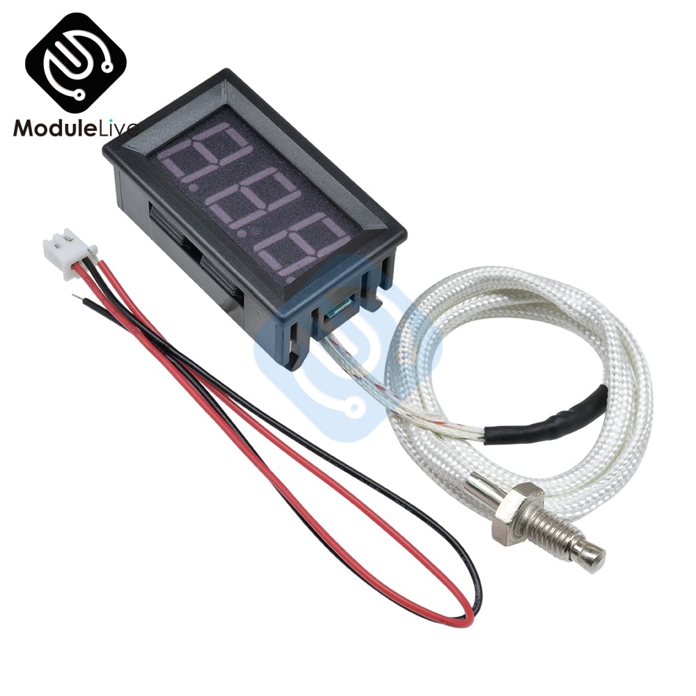 Xh -b310 dc 12v digitalt rör led display termometer temperatur temp mätare k-typ  m6 termoelement tester sensorsond