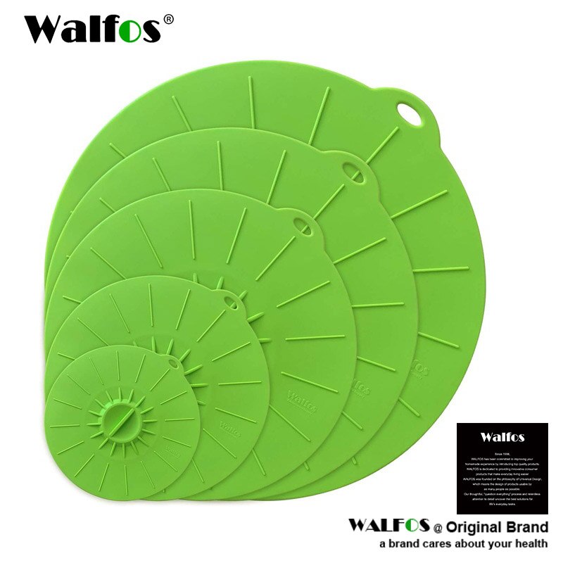 Utensílio de cozinha multifuncional walfos, utensílio de cozinha de silicone para cozinhar alimentos multiuso para micro-ondas: 5PCS Green