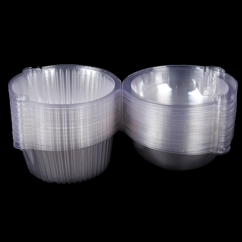 50 x Single Plastic Clear Cupcake Holder / Cake Container Dome Muffin Carrier