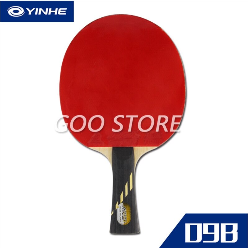 YINHE raquette 9 étoiles Galaxy bois + carbone OFF + + raquettes de ping-pong en caoutchouc: 9-star Long handle