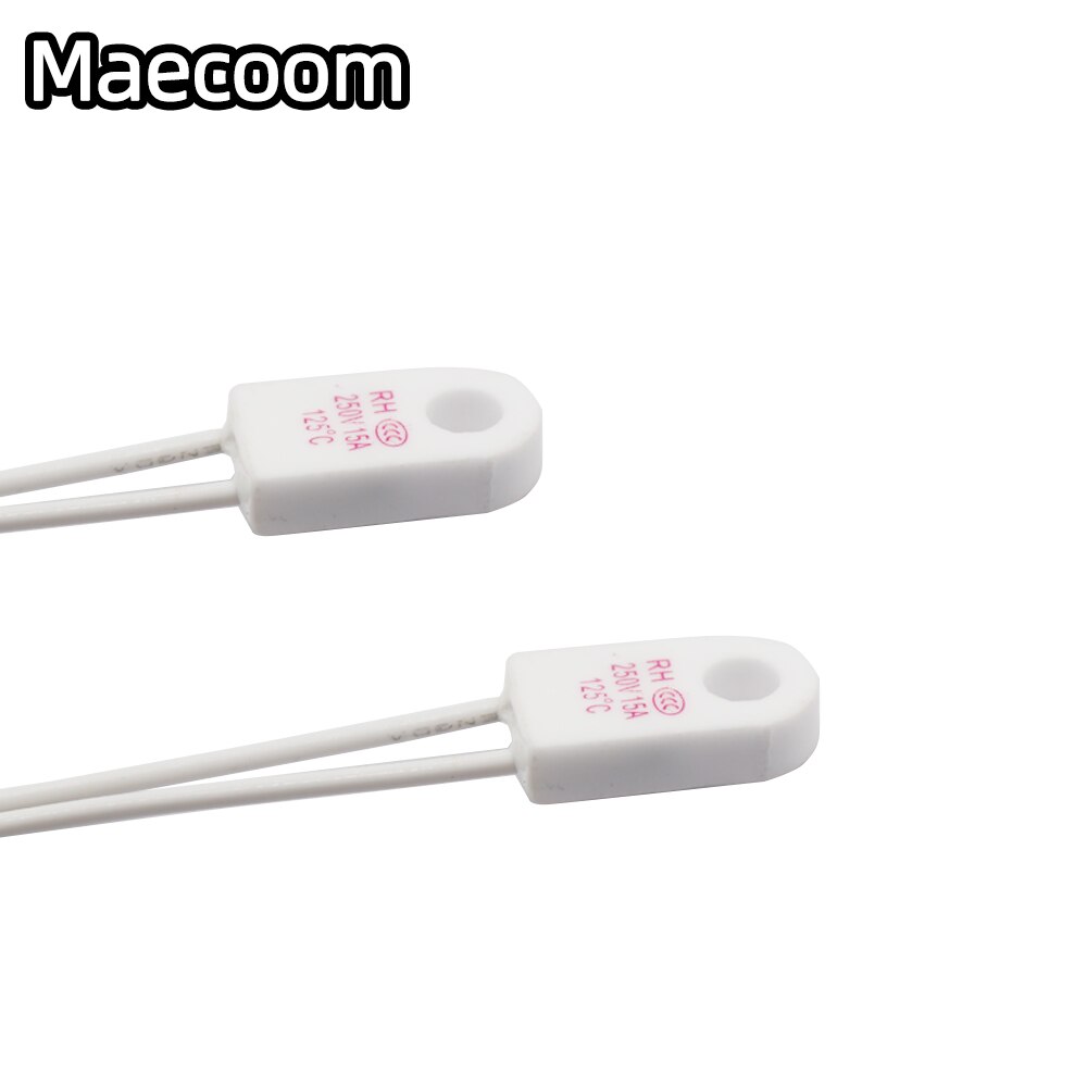 2 pieces 3d printer parts rh /tf 125 degrees celsius 15a 250v temperature fuse thermal links over temperature protector for voron