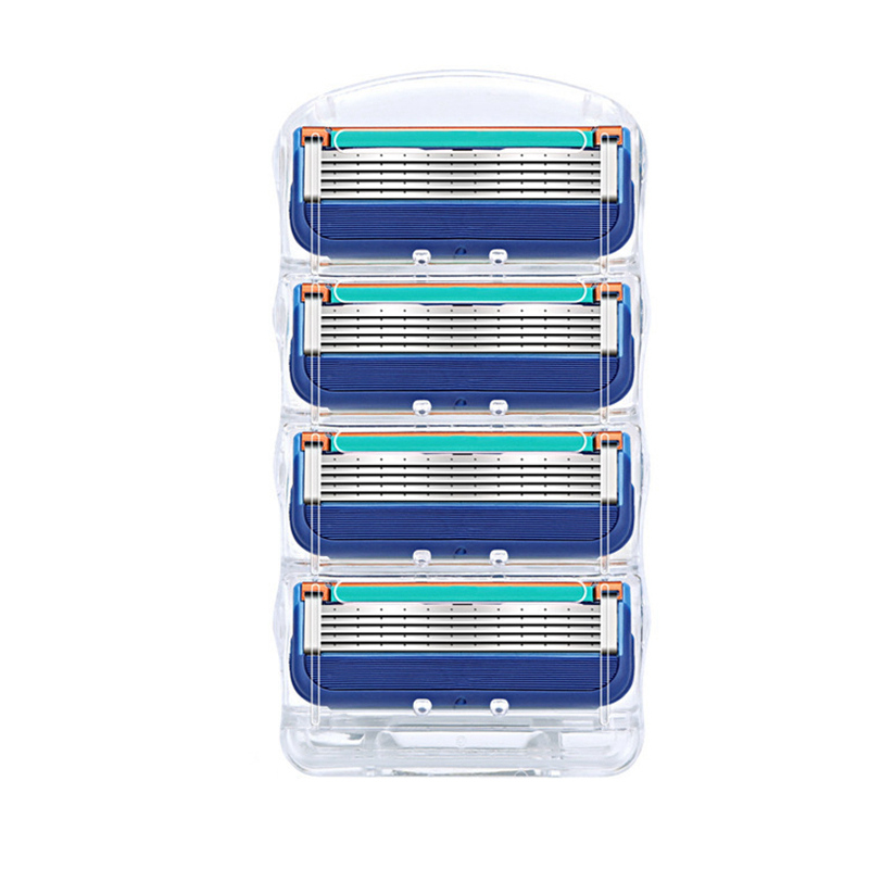 4 stks/partij Professionele Scheren 5 Lagen Scheermesjes Voor Standaard Baard Scheerapparaat Trimmer Blades: 4pcs