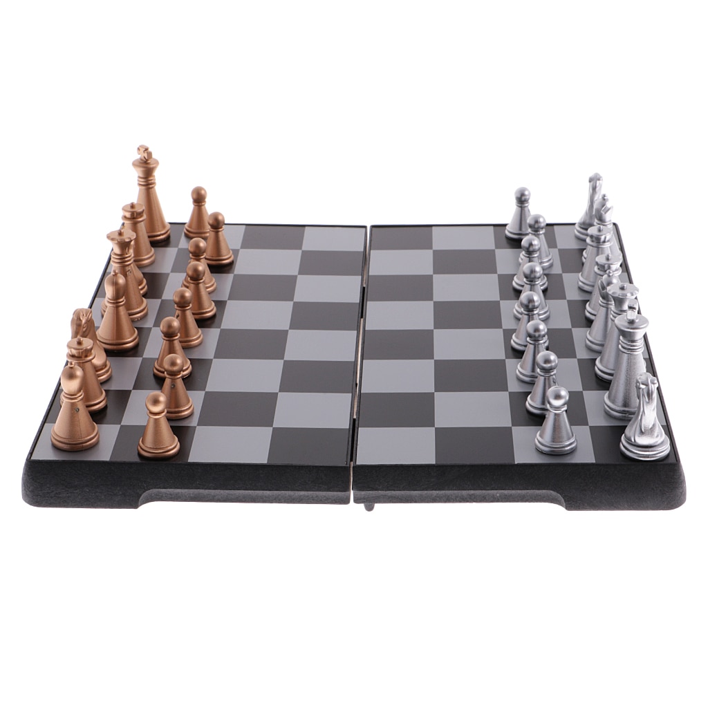 Folding Magnetic Chess Set With Folding Chess Board for Kids and Adults Funny Camping Travelling Beach Chess Board Games