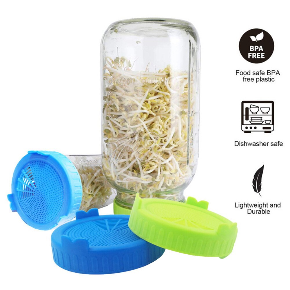 Masontops Multi Pour Top - 2 Pack - Brede Mond Mason Jar Pitcher Deksel met Handvat en Flip Cap - Teal - Deksel Accessoires voor Mason Jars
