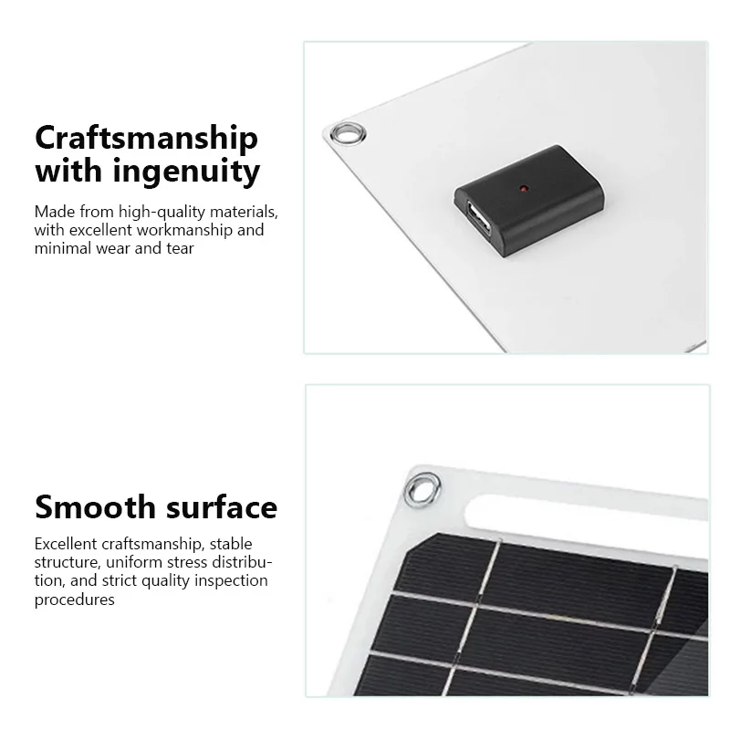 Panel słoneczny 5v 10w usb typu c, przenośny, elastyczny zestaw do ładowania, lekki, mini system do telefonów, samochód, kemping, piesze wycieczki, power banki  ip65