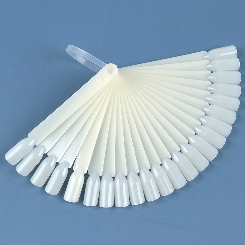 Juego de accesorios para uñas postizas en forma de abanico para práctica de uñas, juego de tarjetas de colores, para estudiantes: Beige