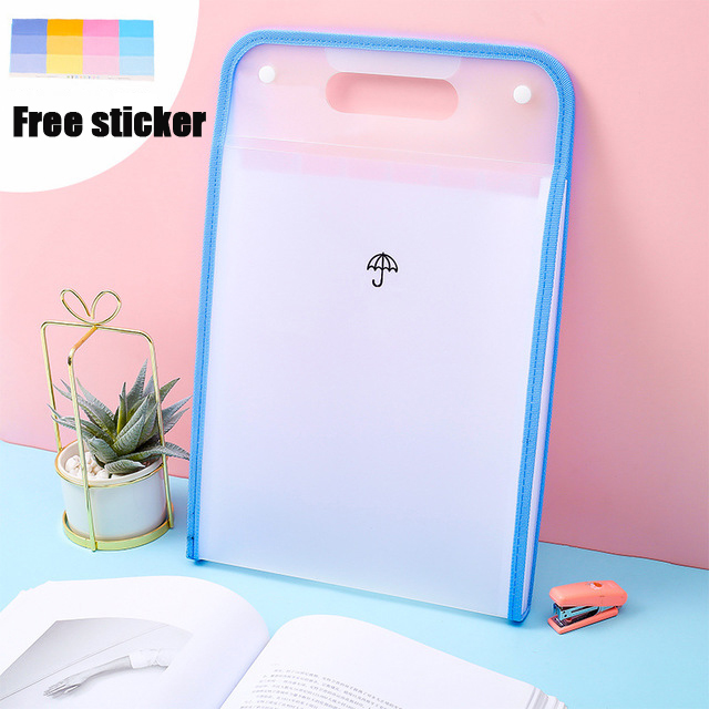 A4 Big 13 Layer Expanding File PP Folder Big Document Holder Bag Expanding Wallet Filing Products Simple Stationery D40: white