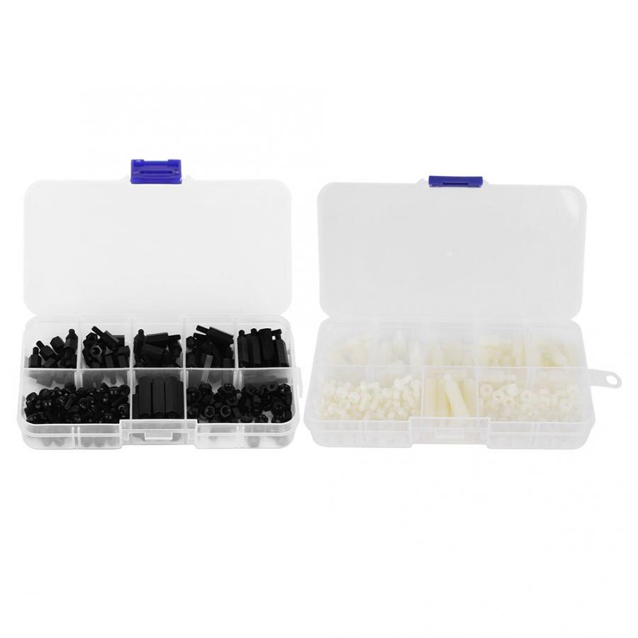 180Pcs/box M3 Nylon Screws Nuts Assortment Kit Male-Female Standoff Combination Woodworking screw nut set