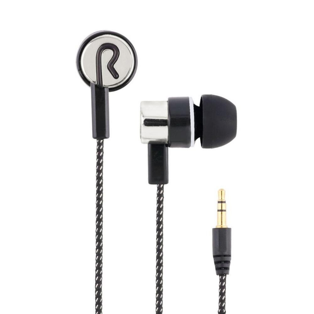 Kopfhörer Geflochtene Verdrahtung Super Bass In Ohr Musik Kopfhörer HIFI Stereo Ohrhörer Lärm Isolieren Sport Kopfhörer Mit Mic: silver and grey