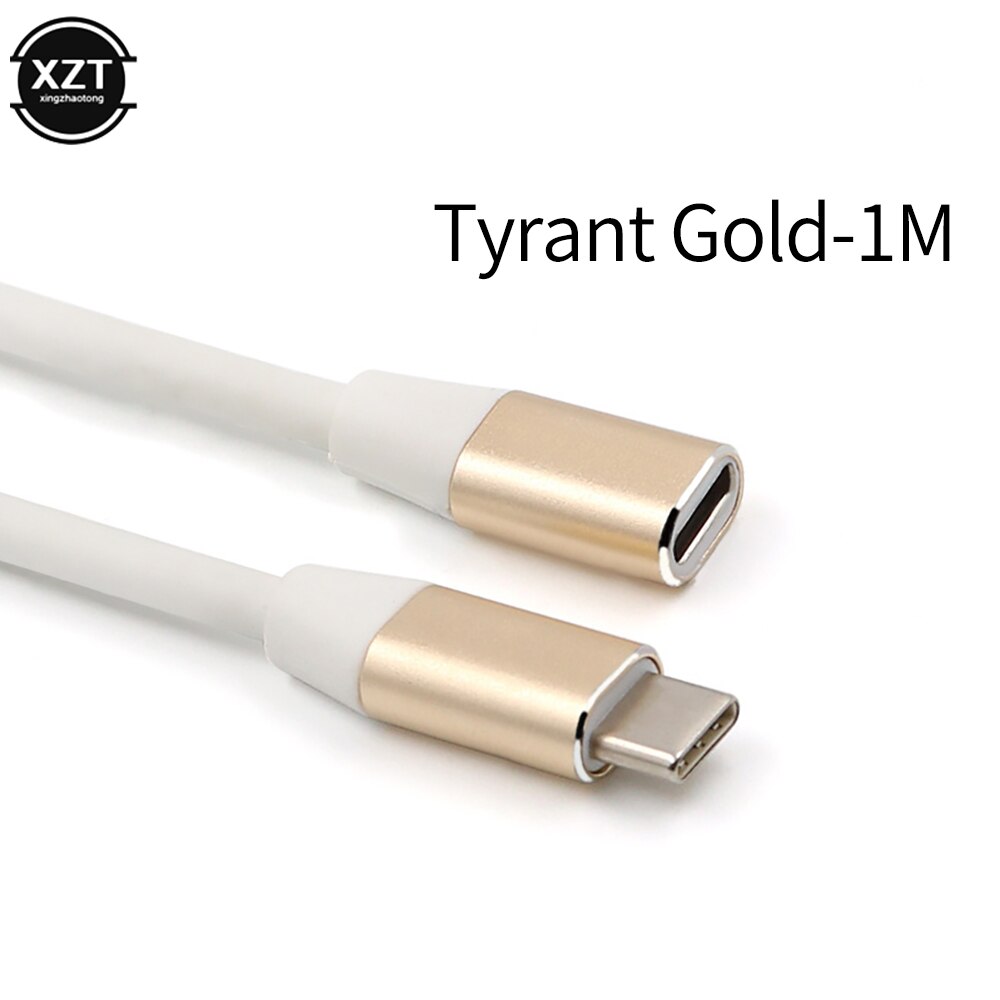 Usb C Type C Verlengkabel Man-vrouw Usb 3.1 Charge Adapter Voor Macbook Pro Telefoon Type Usb C Data Oplaadkabel 1M: Gold