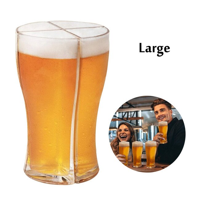Super Schooner Beer Glasses Cup Separable 4 Part Large Capacity Thicken Whiskey Glass Lot Transparent For Club Bar Party Home: Large