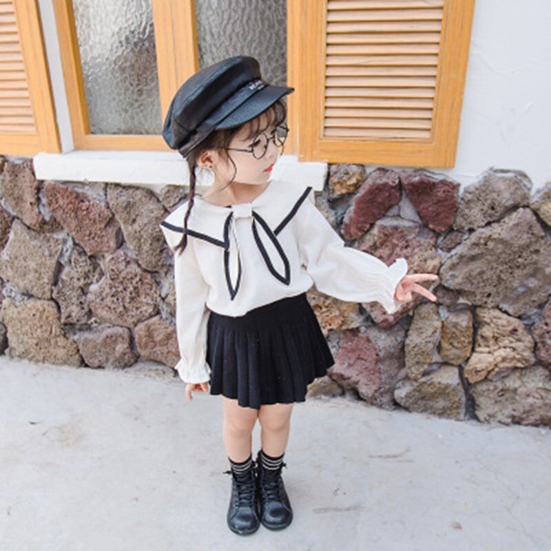 Girls' shirts, spring and autumn clothes, casual girls, Korean style tops, college style, fresh and fashionable children's shirt
