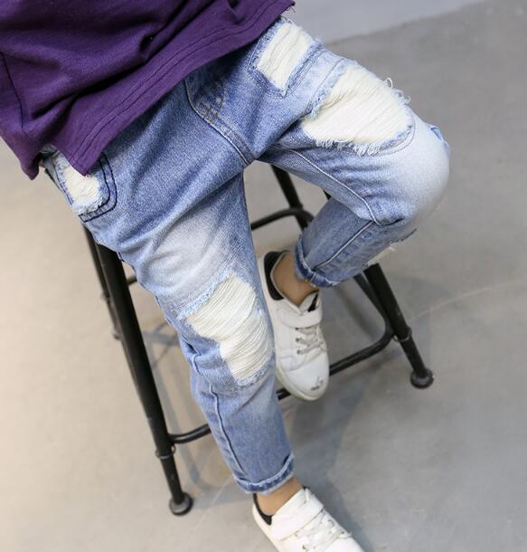 Drenges jeans løse afslappede forårsdrengbukser, børnejeans børnetøj 4 -14 årige denimbukser til drenge