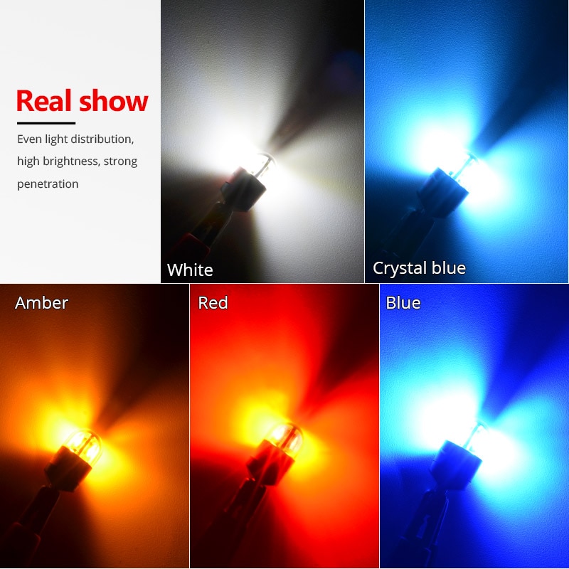 NAO T10 LED W5W ampoule LED 3030 SMD 168 194 5W5 accessoires de voiture feux de dégagement lampe de lecture Auto 12V 6000K blanc ambre rouge moteur