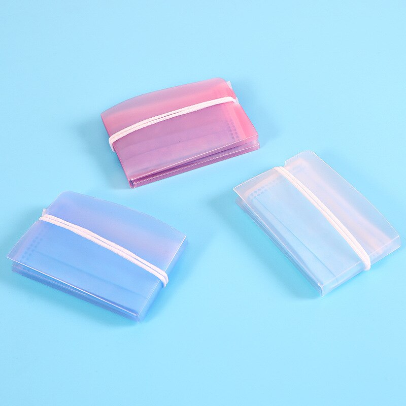10 PCS PP Mask Storage Folder Foldable Temporary Storage Box Portable Plastic Bag Safe Storage Box Unisex Mask Storage Clip