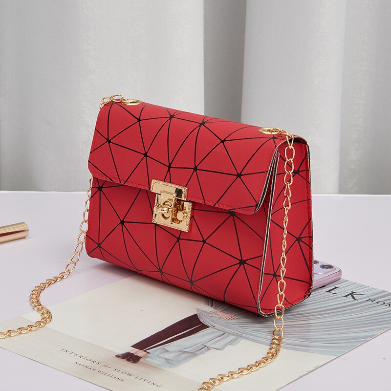 Bolso pequeño cuadrado para mujer, bandolera de cuero de , monedero suave para teléfono móvil, PU: Rojo