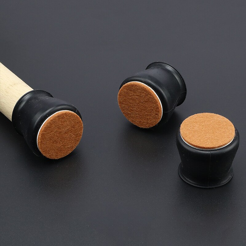 4Pcs Silicon Furniture Leg Protection Cover With Felt Pads Anti-slip Table Feet Caps Chair Leg Floor Protective Mats Home Decor: D