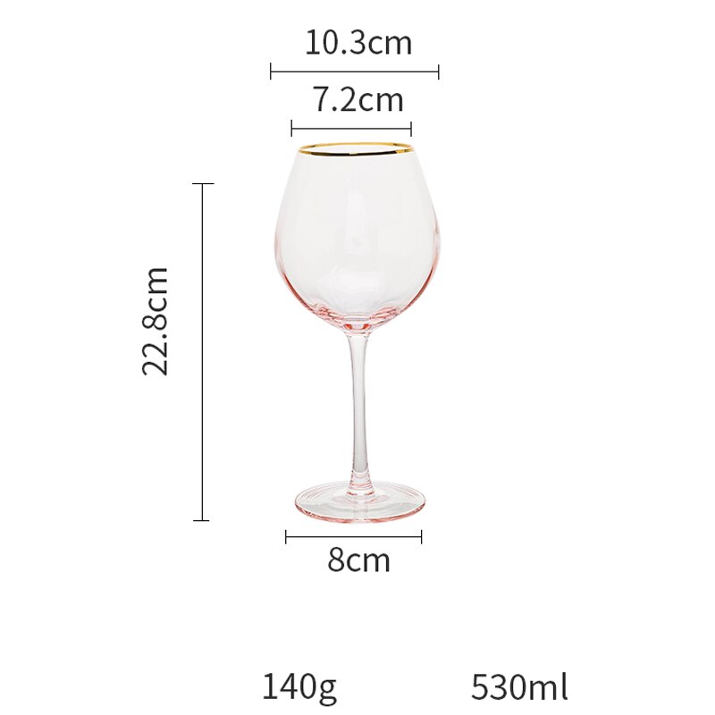 Europa håndmalet guld krystal vinglas pink bæger cocktailglas champagneglas dessertkop mælkeglas bryllupsglas: E 22.8 x 7.2 x 8cm