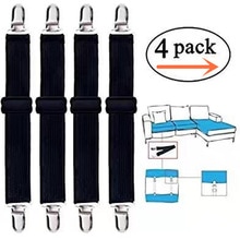 4pcs Adjustable Elastic Bed Sheet Mattress Cover Corner Holder Clip Fasteners Straps Grippers Suspender Cord Hook Loop Clasps