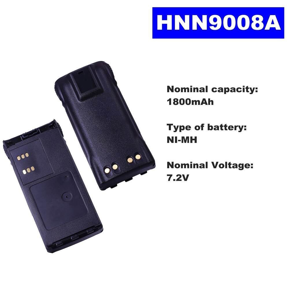 7.2V 1800Mah Ni-Mh Radio Batterij HNN9008A Voor Motorola Walkie Talkie GP320/340/338/360/380 PTX760/960 Pro-5150 Twee Manier Radio
