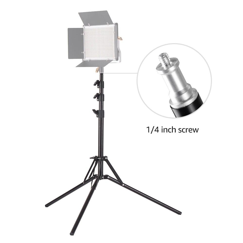 Reverse Vouwen Been Light Stand Statief Verstelbare Hoogte Vier Secties Zware Aluminium Materiaal 1/4 Inch Schroef