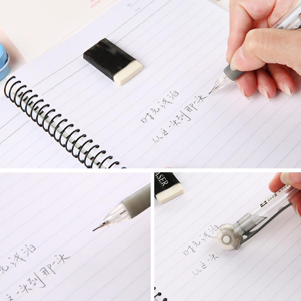 1pcs 0.7mm Transparent Mechanical Pencils With Eraser Supplies For Students Color Writing School as Random J1O9