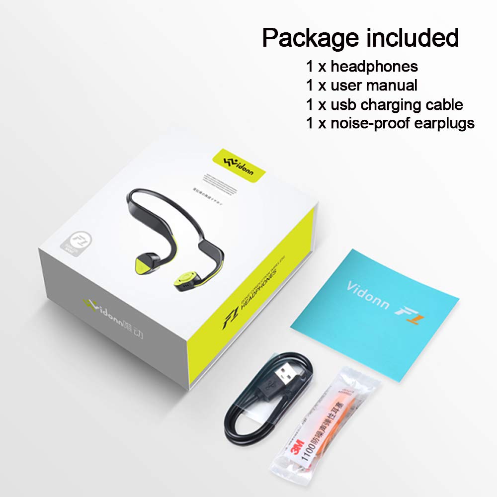 Vidonn F1 Bone Conduction Headphones Earphone Bluetooth 5.0 Titanium Open Ear Wireless Sports Headset