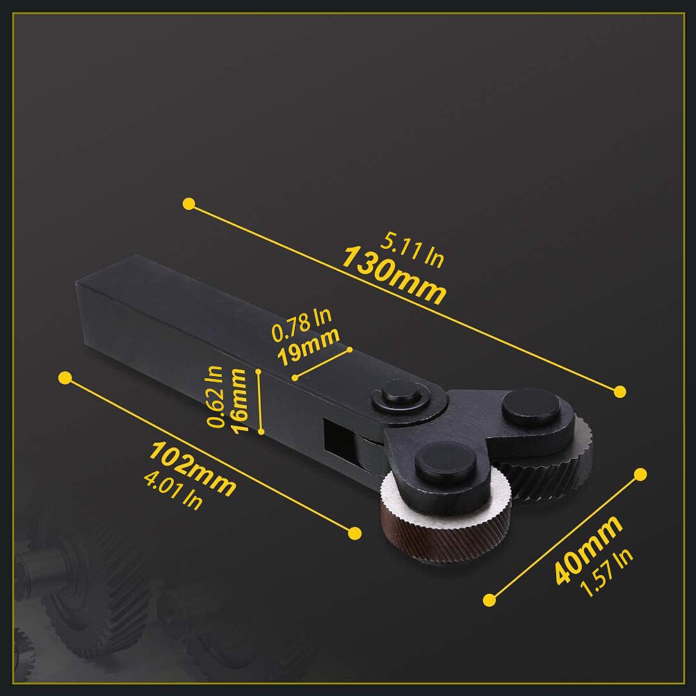 Knurling Tool 7Pcs Knurling Tool 0.5/1/2mm Diagonal Dual Wheel Linear Knurl Set Steel Lathe Cutter Wheel Knurling Tool Set