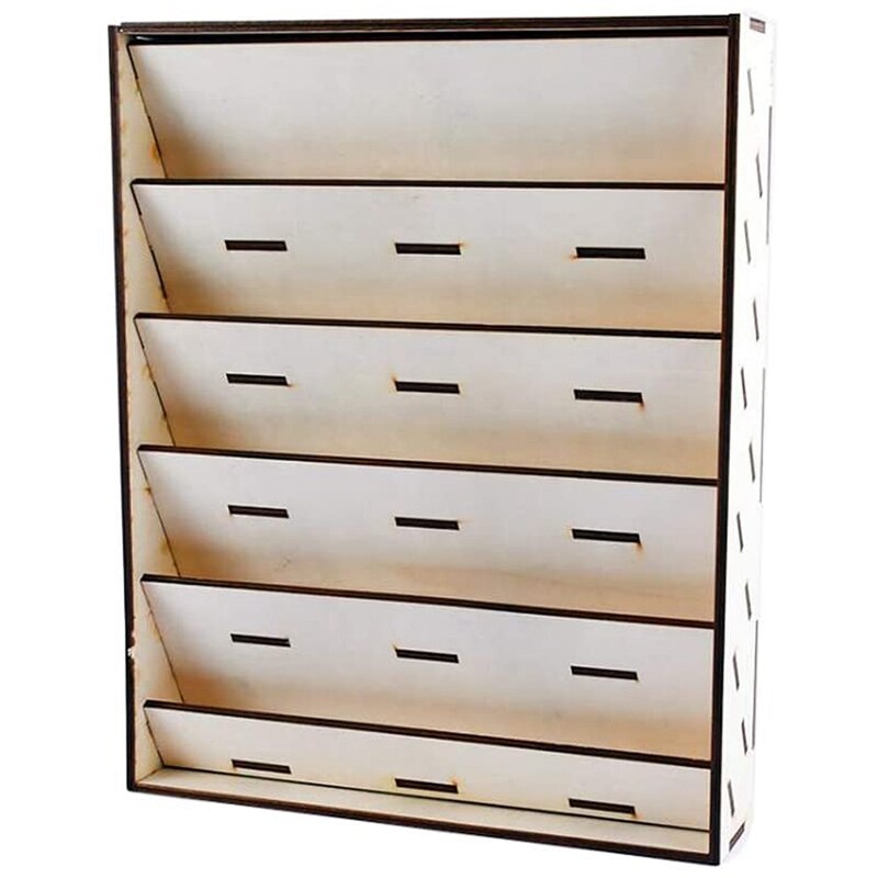 Estante de pintura de madera, soporte organizador de pigmentos, soporte de botella de tinta, estante de almacenamiento de pinturas acrílicas para aerógrafo