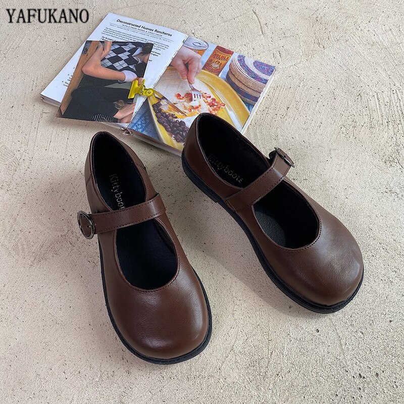 Lolita uniforme grande tête chaussures doux soeur JK petit cuir chaussures Style japonais mignon étudiant chaussures Mary Jane poupée chaussures: Marron / 37