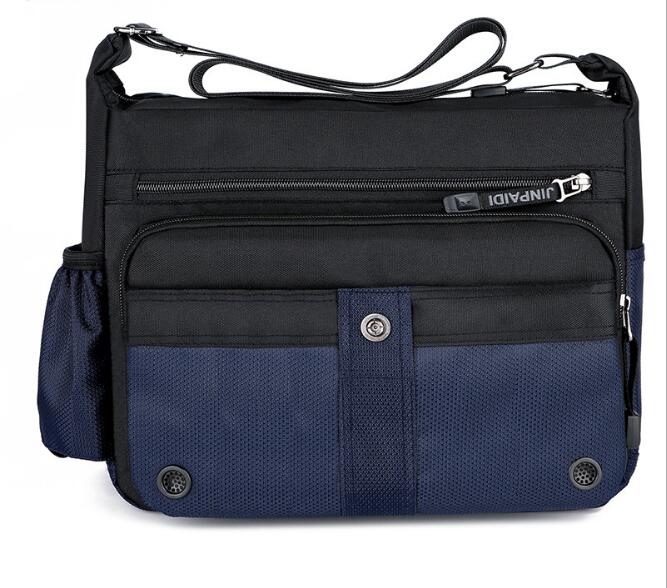 men's casual shoulder bag large capacity outdoor Oxford cloth messenger bag men's business briefcase: Blue