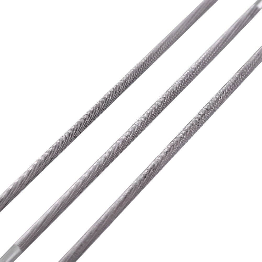 universell 3 stk 4mm rund sliping motorsag kjedefiler sliper til treverk lav støy 200mm/7.9 "lengde