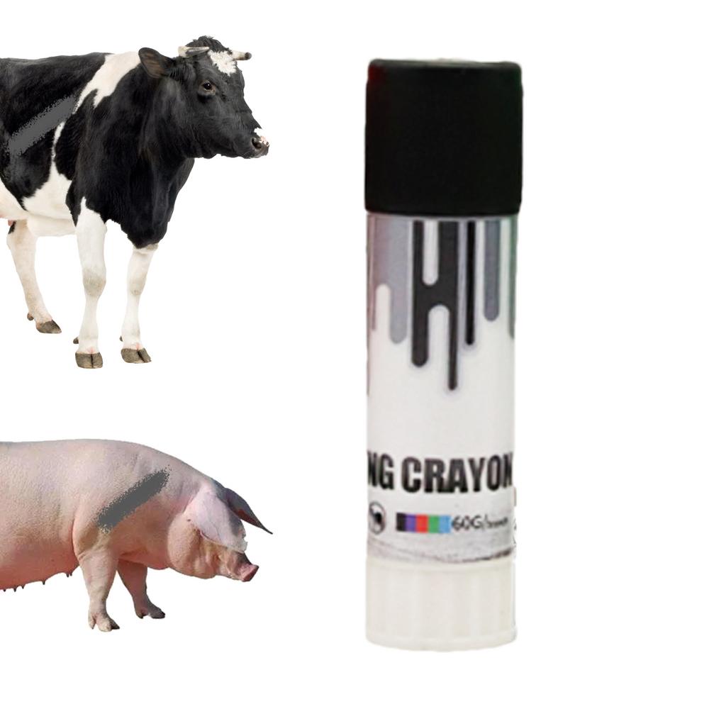 Vieh Marker Buntstift Ebene Marker Buntstift Vieh Malerei Buntstift hochreine Paraffin Basis sicher für Enten rinder Schwein Schafe: Schwarz