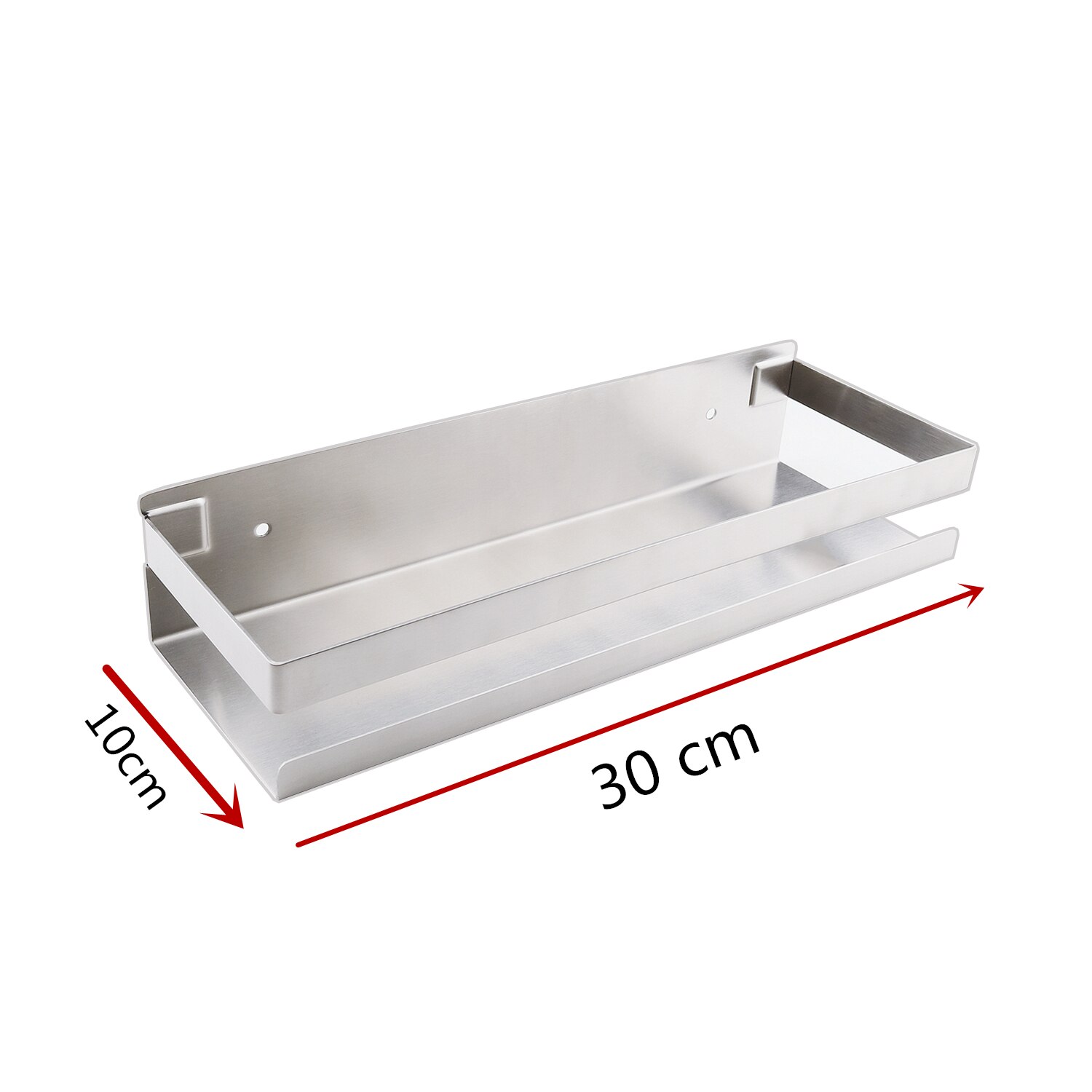 Badeværelse hylde 304 rustfrit stål brusestativ hjørnehylde firkantet bad brusebad vægmonteret opbevaringsholder: 30cm