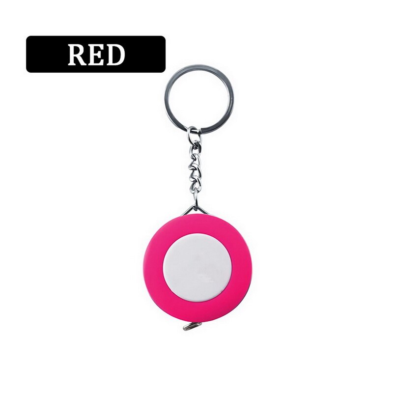Snoepkleurige draagbare sleutelhanger meetlint 1.5 meter lengte kledingmaat meetlint kleine meetlint: Rood