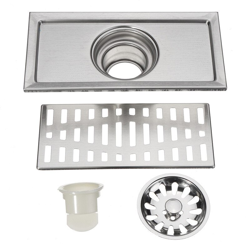 20x10cm Stainless Steel Floor Drain Tile Linear Shower Wetroom Bathroom
