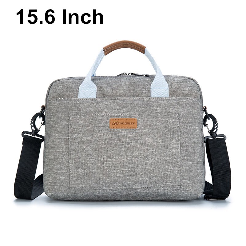 Laptop Briefcase Women Men Waterproof 5D Air Cushion Shock-proof Notebook Bag for Macbook 13 14 15.6 17.3 Inch: Grey 15.6inch