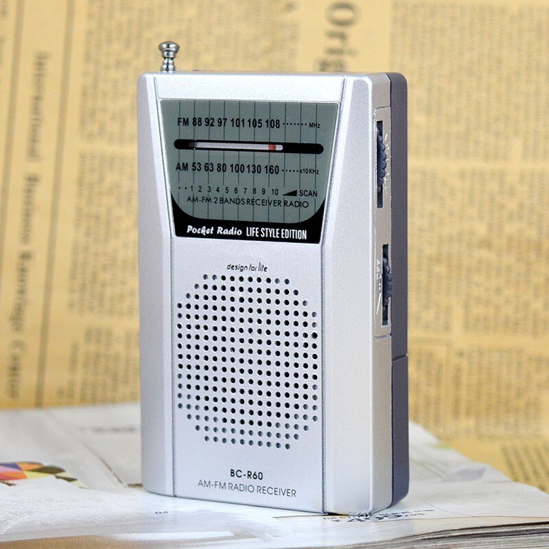 Mini Draagbare Radio Ontvanger R60 met Dual Band FM/AM Radio Pocket Radio met Ingebouwde Luidspreker